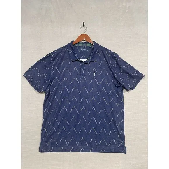 William Murray Men's Performance Golf Polo Shirt‎  Beer Keep Em Coming Blue XXL - Picture 2 of 7